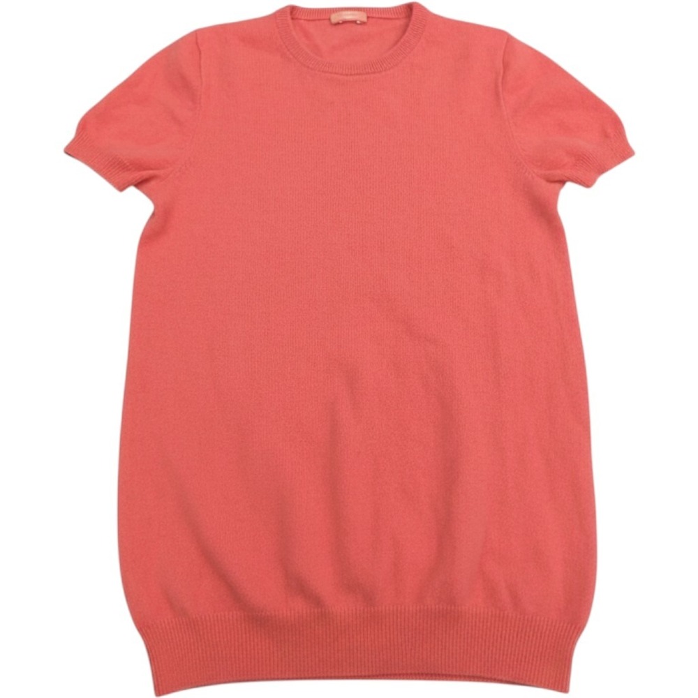 J Crew 100% Cashmere Short Sleeve Sweater Old Money Pink Coral Knit Tee Luxury S